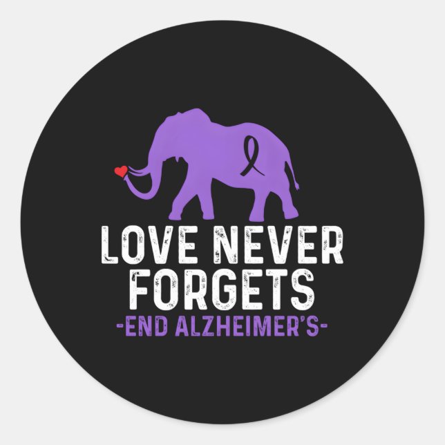 Sticker Rond Alzheimer Sensibilisation L'amour n'oublie jamais  (Devant)