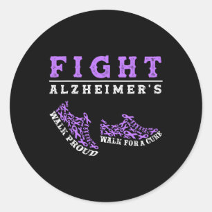 Sticker Rond Alzheimerheimer's Awareness Heimer Warrior Men Wom