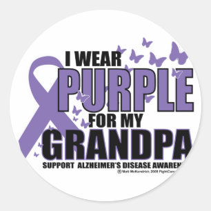 Sticker Rond Alzheimers : Violet Pour GRANDPA
