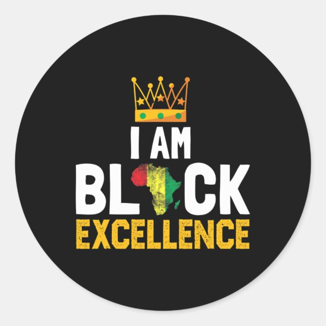Sticker Rond Am Black Excellence Black History Mois Cadeau (Devant)