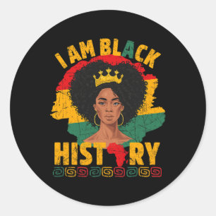 Sticker Rond Am Histoire noire Femmes Africaines Filles Noires