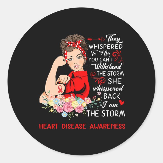 Sticker Rond Am The Storm Heart Disease Awareness (Devant)