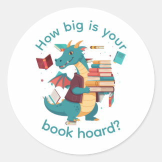 Sticker Rond Amant de la fantasy du trésor de livres du dragon