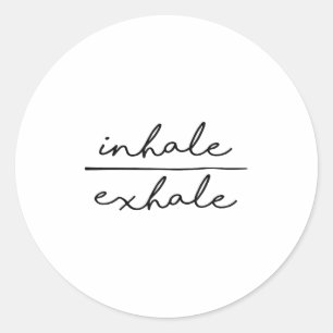 Sticker Rond Amante de yoga Inhale & Exhale Motiva femmes de yo