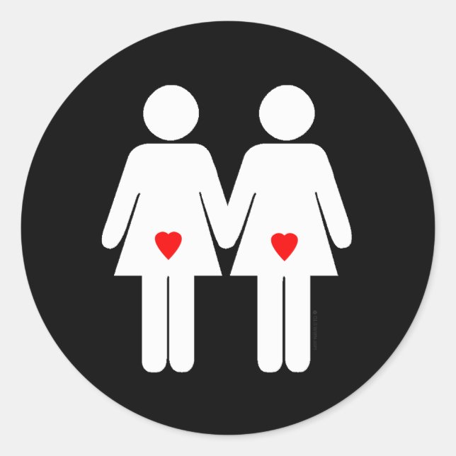 Sticker Rond Amantes lesbiennes - (Devant)