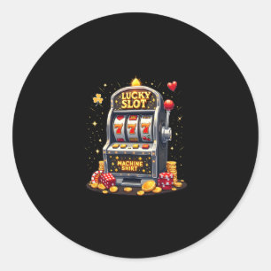Sticker Rond Amants de jeux de hasard de Las Vegas Machine à so