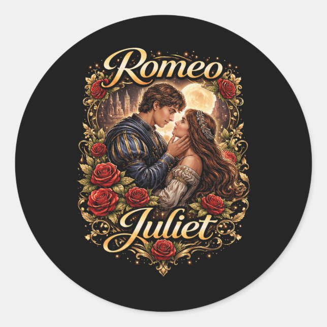 Sticker Rond Amants de Vérone au clair de lune (Devant)