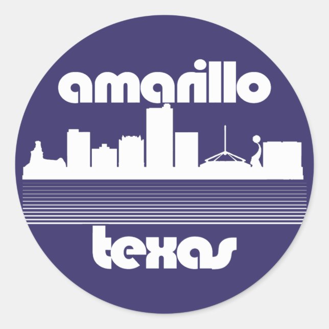 Sticker Rond Amarillo Texas (Devant)