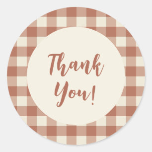 Sticker Rond Amaro sur Panna Cotta En vichy - motif plaid.