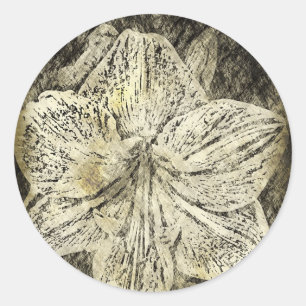 Sticker Rond Amaryllis Old Time Sketch