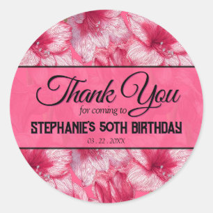 Sticker Rond Amaryllis Rose Chic 30e Anniversaire Moderne