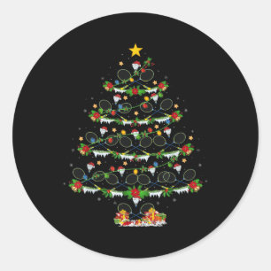 Sticker Rond Amateur de badminton éclairage Badminton Noël