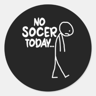 Sticker Rond Amateur de football drôle Bâton triste Pas de foot