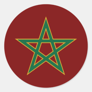 Sticker Rond Amateur de football marocain Drapeau marocain