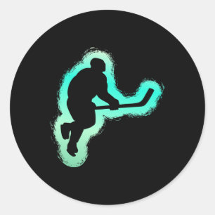 Sticker Rond Amateur de hockey sur glace Fan des sports d'hiver