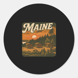 Sticker Rond Amateur de la nature en camping extérieur dans une