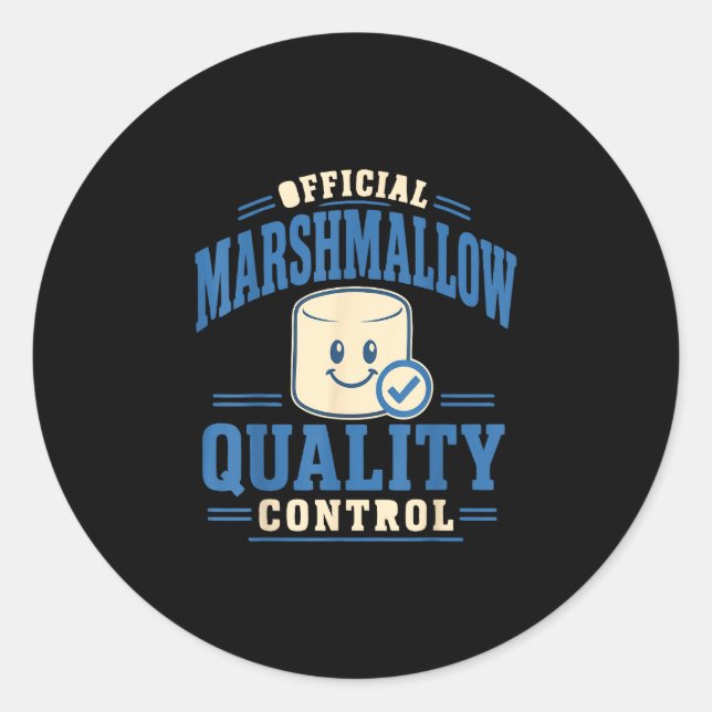 Sticker Rond Amateur de marshmallow drôle (Devant)