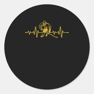 Sticker Rond Amateur de sports d'hiver ventilateur pouls hockey