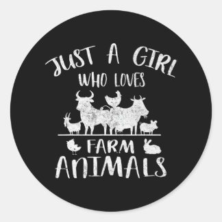 Sticker Rond Amateur De Vache Et De Chèvre Juste Une Fille Qui 