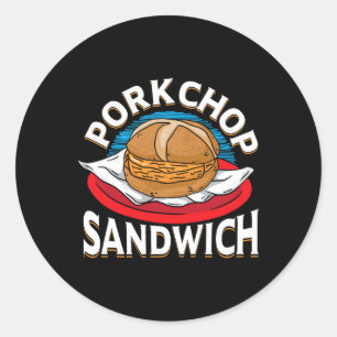 Sticker Rond Amateur de Viande Amateur de BBQ Enthousiaste de V