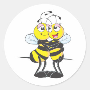 Sticker Rond Amateurs D'Abeilles Personnalisés Se Serrant Les U
