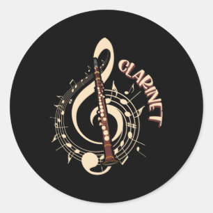 Sticker Rond Amateurs de musique aux instruments de musique Cla
