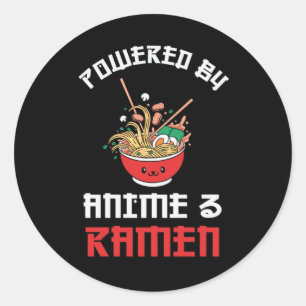 Sticker Rond Amateurs de Ramen & Anime   Cadeau parfait