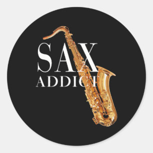 Sticker Rond Amateurs de saxaphone Tee - shirt jazz