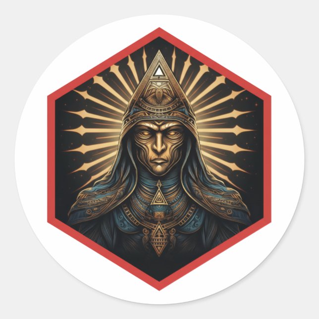 Sticker Rond Amazing Illuminati Fantasy Portrait (Devant)