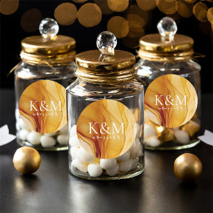 Sticker Rond Amber Brandy Mariage Abstrait ID1089