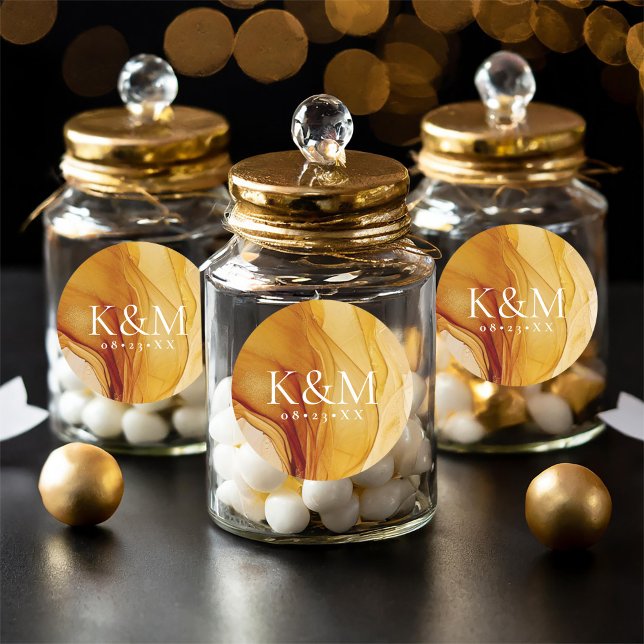 Sticker Rond Amber Brandy Mariage Abstrait ID1089 (Créateur téléchargé)