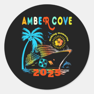 Sticker Rond Amber Cove 2025 Famille Voyage Groupe d'amis Vacan