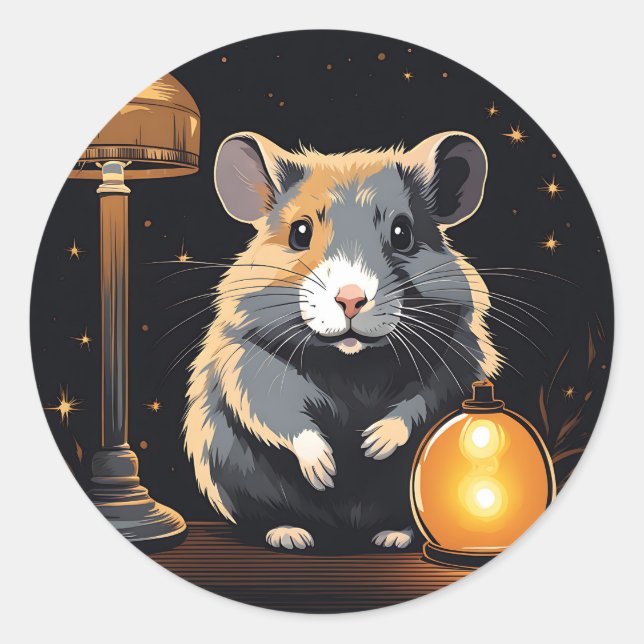 Sticker Rond Ambiance cosy Hamster (Devant)