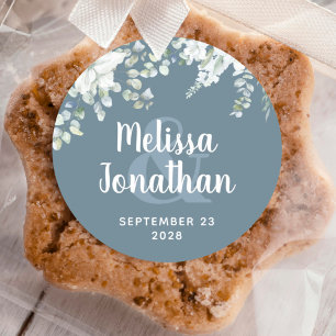 Sticker Rond Ambiance romantique aquarelle fleurie blanche fleu