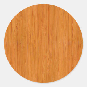 Sticker Rond Ambre bambou apparence de grain de bois