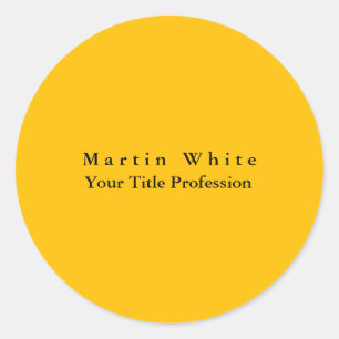 Sticker Rond Ambre Jaune Plaine Élégant Professionnel