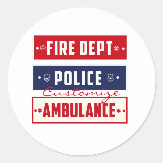 Sticker Rond Ambulance de police des incendies Thunder_Cove (Devant)