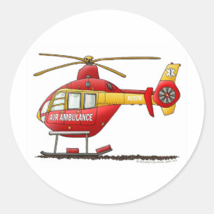 Sticker Rond Ambulance Médicale d'hélicoptère de délivrance