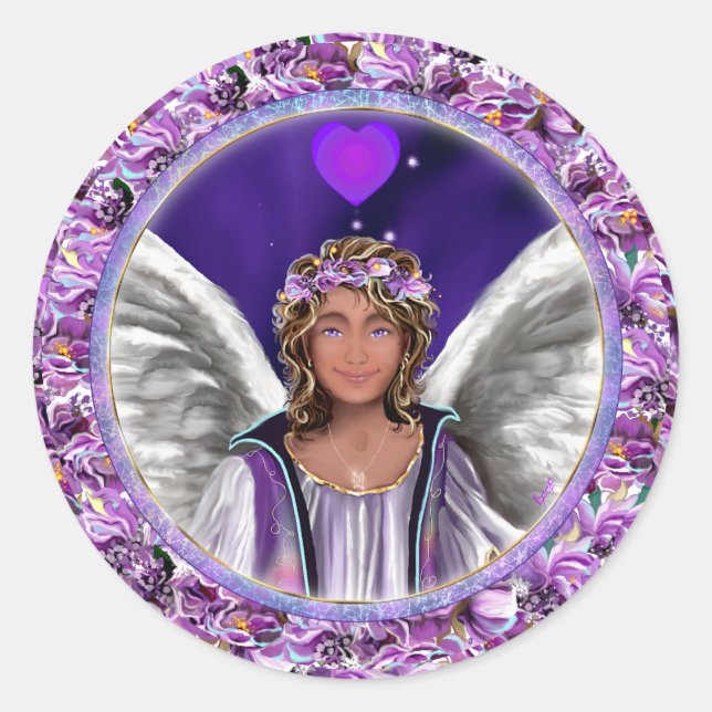 Sticker Rond Âme violette (Devant)