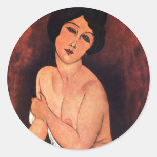 Sticker Rond Amedeo Modigliani Grande Femme assise