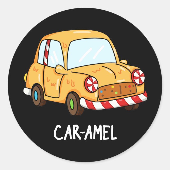 Sticker Rond Amel de voiture Funny Candy voiture Pun Dark BG (Devant)