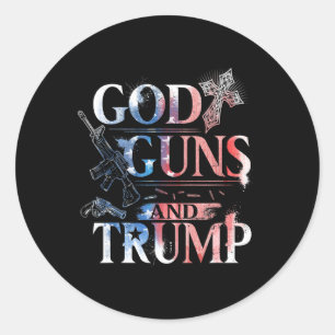 Sticker Rond Amendement T Chemise Trump 45 Armes De Dieu Et Tru