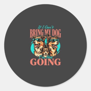 Sticker Rond Amenez Mon Chien Amateur De Chien Rétro
