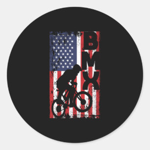 Sticker Rond America flag BMX course sport extrême