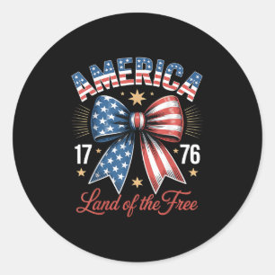 Sticker Rond America Land Of The Free 1776 4 juillet Indépendan