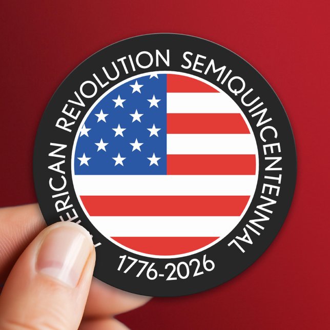 Sticker Rond America Semiquincentennial 1776-2026 USA 250 Flag (America's Semiquincentennial - 250 Celebration 1776-2026)