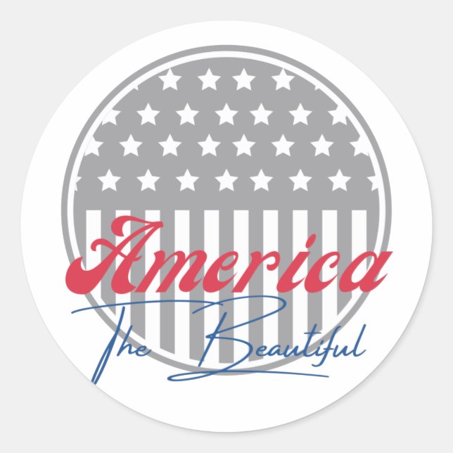 Sticker Rond America, the Beautiful, USA patriotism (Devant)