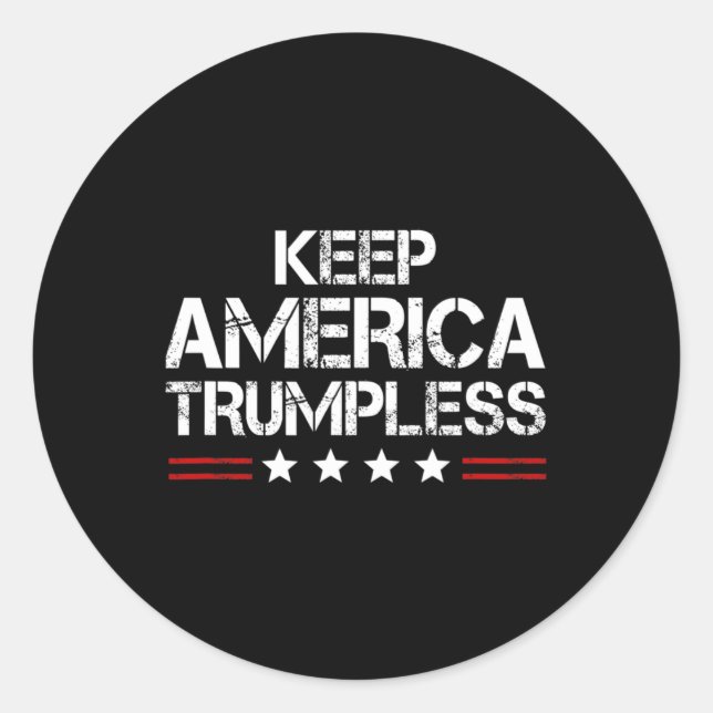 Sticker Rond America Trumpless - Drôle Anti Trump Mens &amp ; W (Devant)