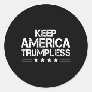 Sticker Rond America Trumpless - Drôle Anti Trump Mens &amp ; W