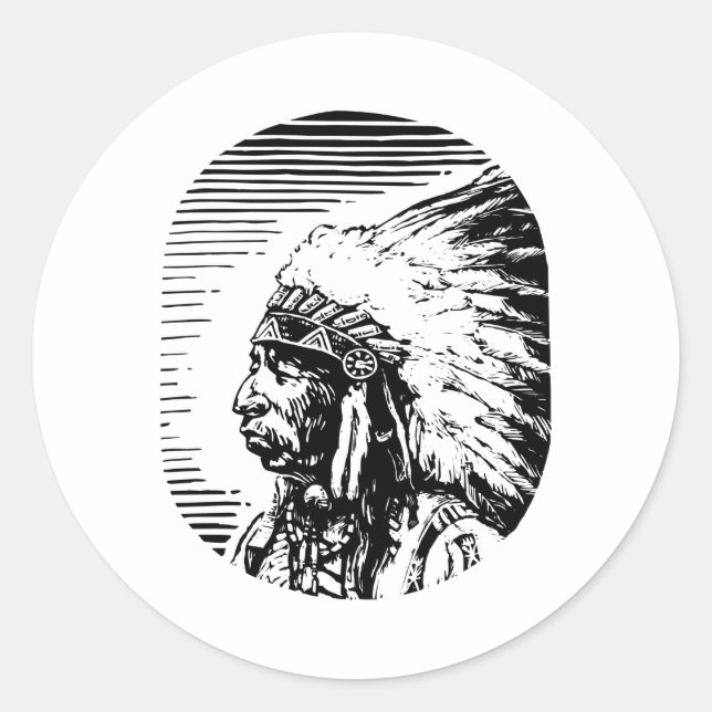 Sticker Rond Américain blanc (Devant)